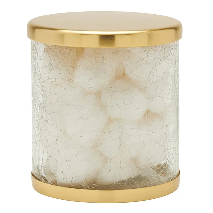 Pomaria Glass/Stainless Steel Large Canister (Brushed Gold)