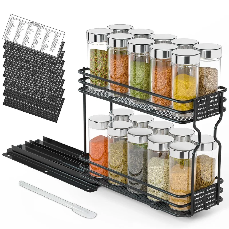 SpaceAid® Pull Out Spice Rack Heavy Duty Slide Out Spice Cabinet Organizers