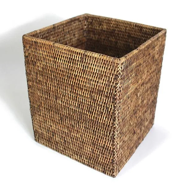 Rattan Waste Basket Square