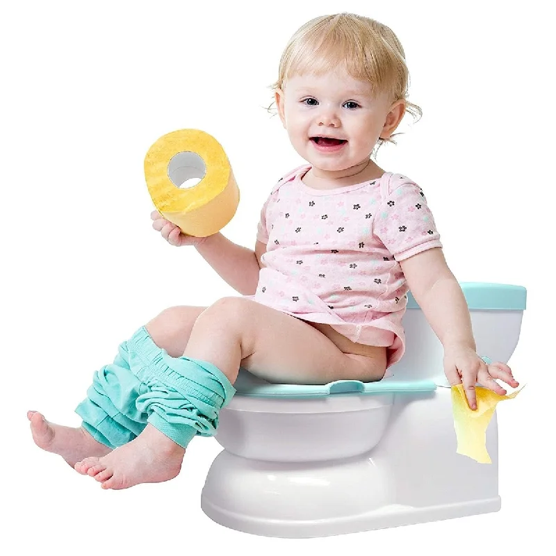 Real Feel Potty - Virtual Flushing & Cheering Sounds, Disposable Liners & Removable Seat for Independent Use - Blue