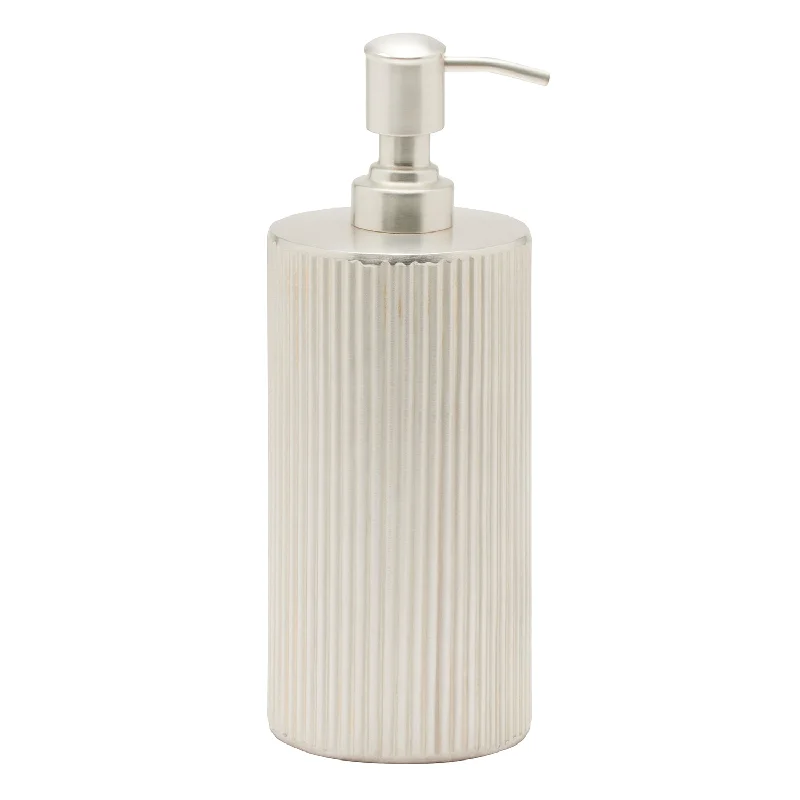 Redon Ribbed Metal Soap Dispenser XL (Matte Silver)