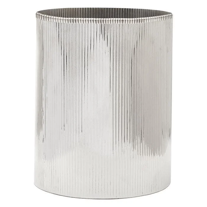 Redon Round Waste Basket - Shiny Nickel