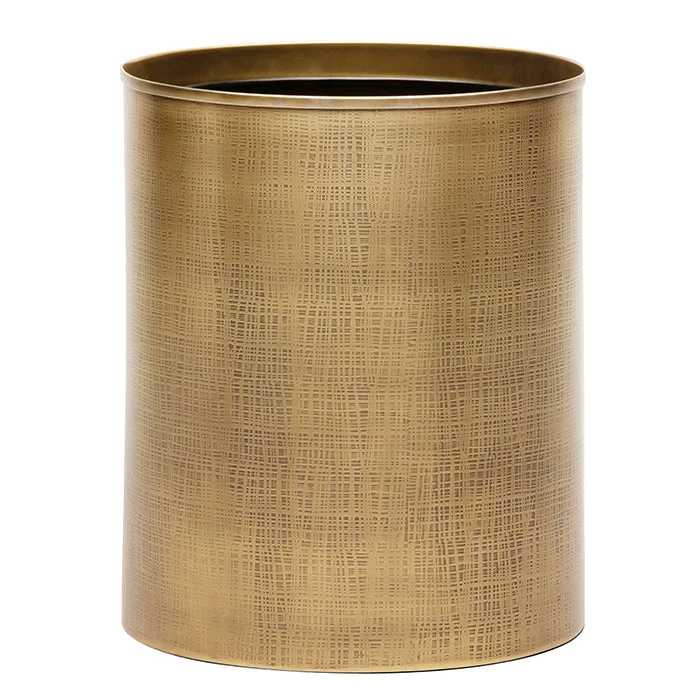 Remy Stainless Steel Round Waste Basket (Antique Brass)