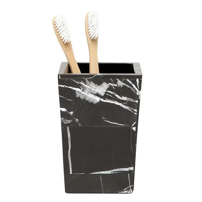 Rhodes Nero Marble Brush Holder