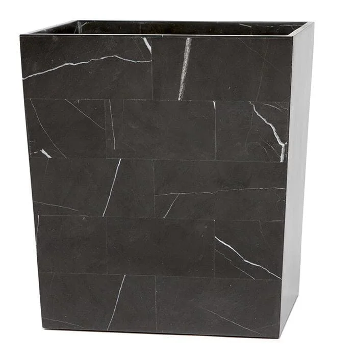 Rhodes Nero Marble Waste Basket (Rectangle)