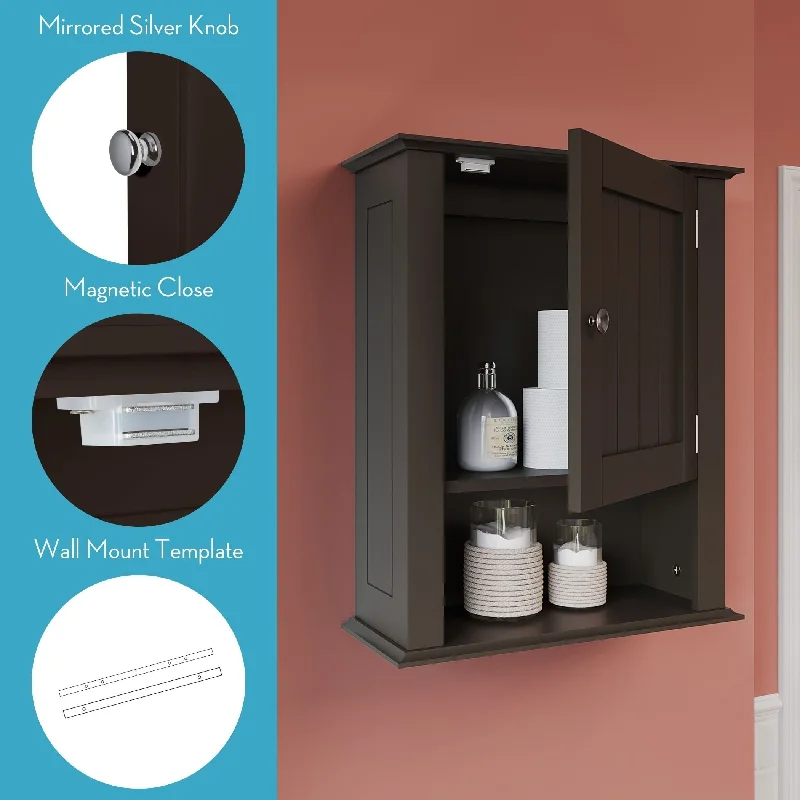 RiverRidge Ashland Single Door Bathroom and Laundry Wall Mount Storage Medicine Cabinet