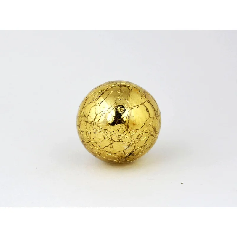 Round Mercury Gold Crackle Glass Cabinet Knobs Set