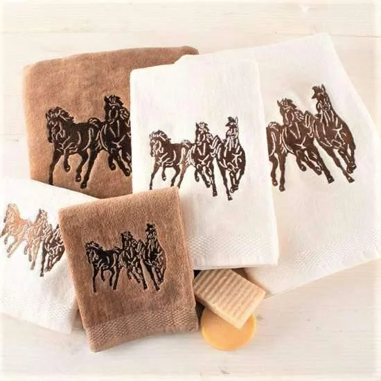 Running Horses Bath Towels