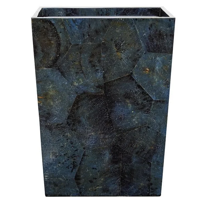 Santorini Dark Blue Pen Shell Square Waste Basket