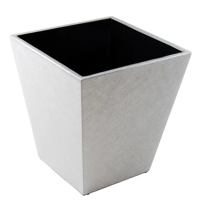 Shine Silver Leaf Lacquer Waste Basket