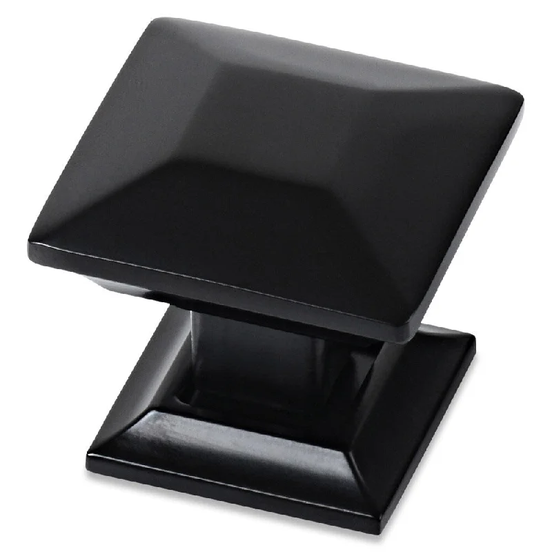 Southern Hills Black Square Cabinet Knob (Pack of 5)