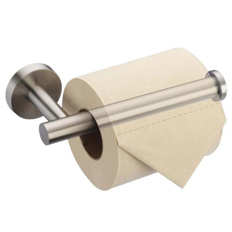 Stainless Steel Rustproof Wall Mounted Toilet Roll Holder - Brushed Nickel