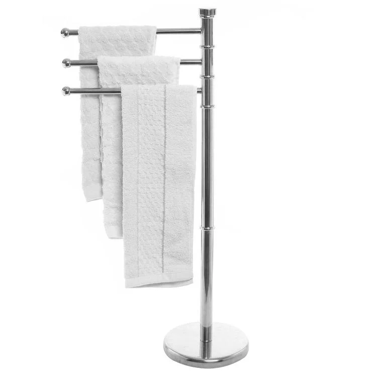 Silver Metal Sturdy Swivel Arm Towel Holder Rack