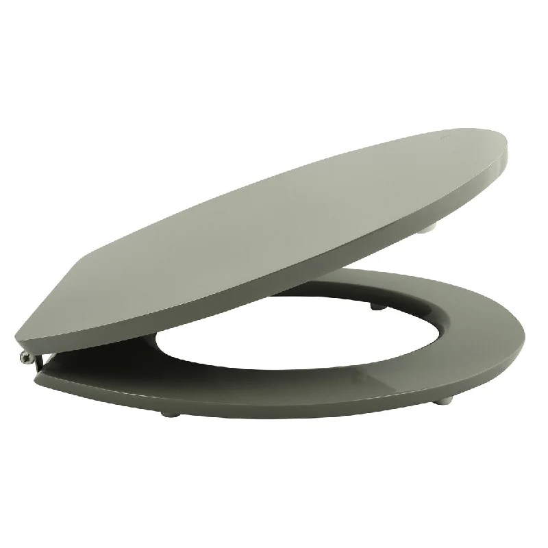 Standard Slow Close Toilet Seat MSV France High Gloss Lacquered Acrylic Taupe - 14.6" x 17.1 "