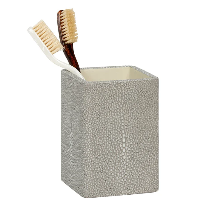 Tenby Faux Shagreen Brush Holder (Sand)