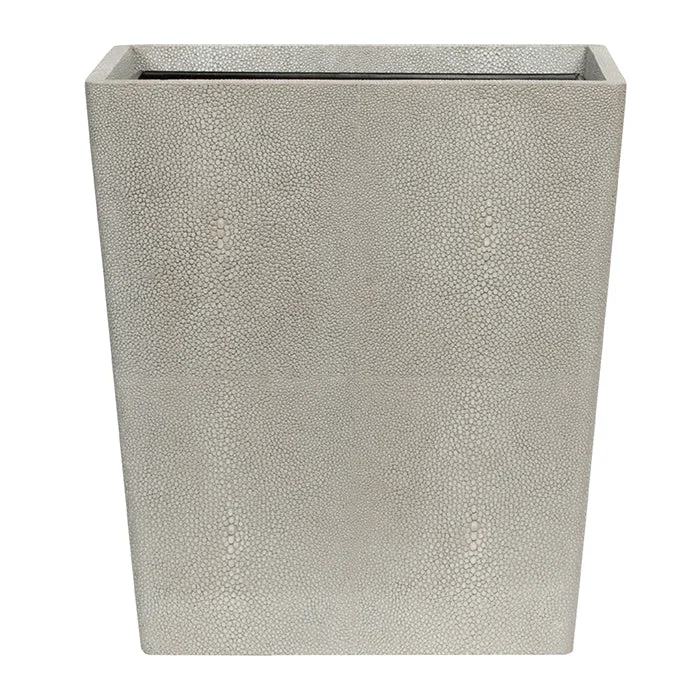 Tenby Faux Shagreen Rectangle Waste Basket (Sand)