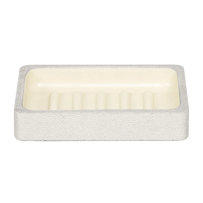 Tenby Faux Shagreen Soap Dish (Blanc)