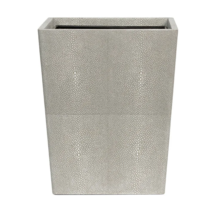 Tenby Faux Shagreen Square Waste Basket (Sand)