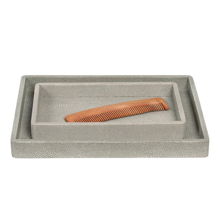 Tenby Faux Shagreen Tray Set (Sand)