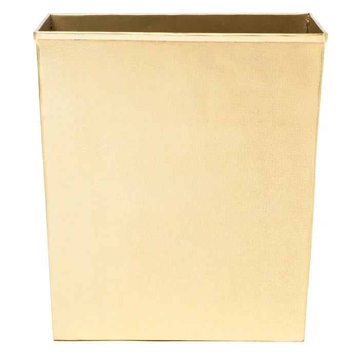 Tiset Gold Etched Stainless Steel Rectangle Wastebasket