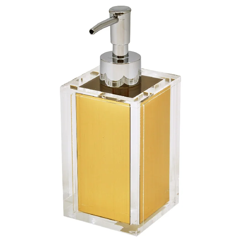 Tizo Design Clear Acrylic w/Gold Insert Soap Dispenser