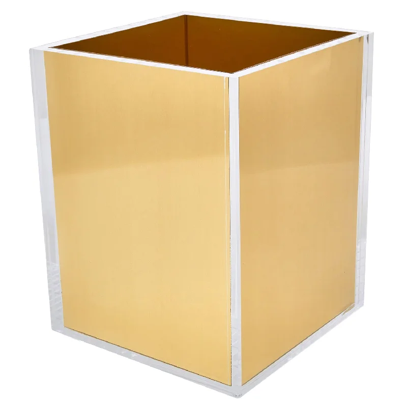 Tizo Design Clear Acrylic w/Gold Insert Waste Basket