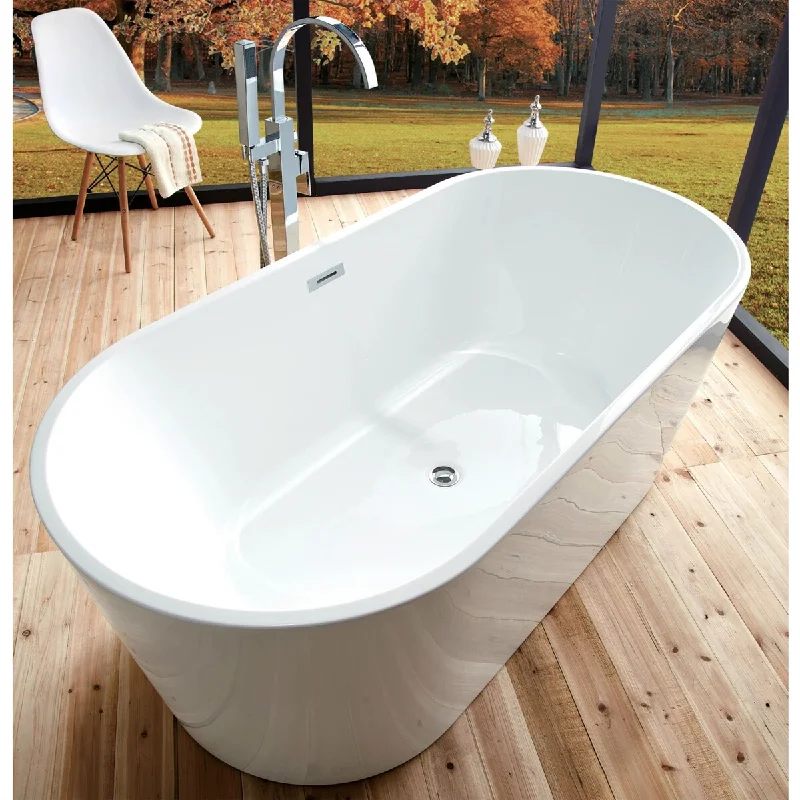 Toolkiss 100% Acrylic Freestanding Bathtub Brushed Nickel