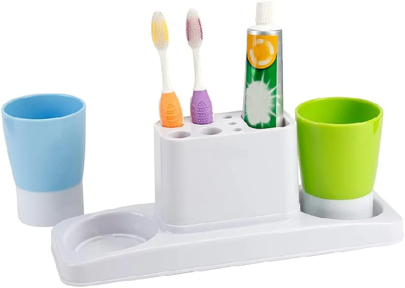 Toothbrush Toothpaste Organizer Stand Bathroom Storage Set