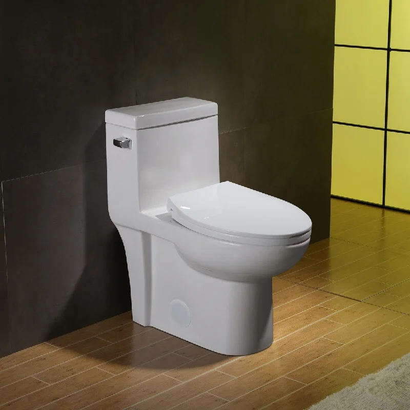 Trustmade 1.28 GPM (Water Efficient) One-Piece ADA Elongated Toilet, Soft Close Seat Included (cUPC Approved) - 28"x14.5"x29"