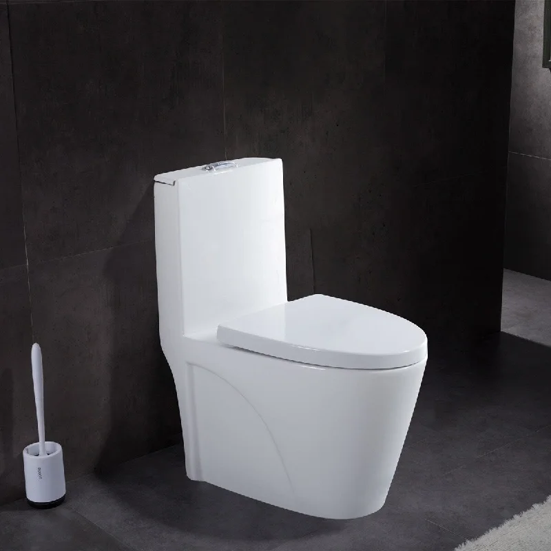 Trustmade 1.28 GPM (Water Efficient) One-Piece Elongated Toilet, Soft Close Seat Included (cUPC Approved) - 26.7"x15.7"x31"