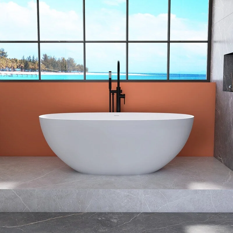 Tubcraft Stone Resin Solid Surface Freestanding Soaking Bathtub