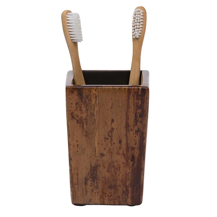 Varadero Dark Stain Banana Leaf Brush Holder