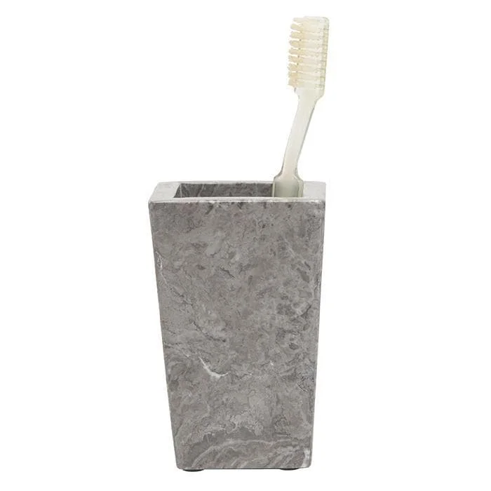 Veneto Gray Polished Marble Brush Holder