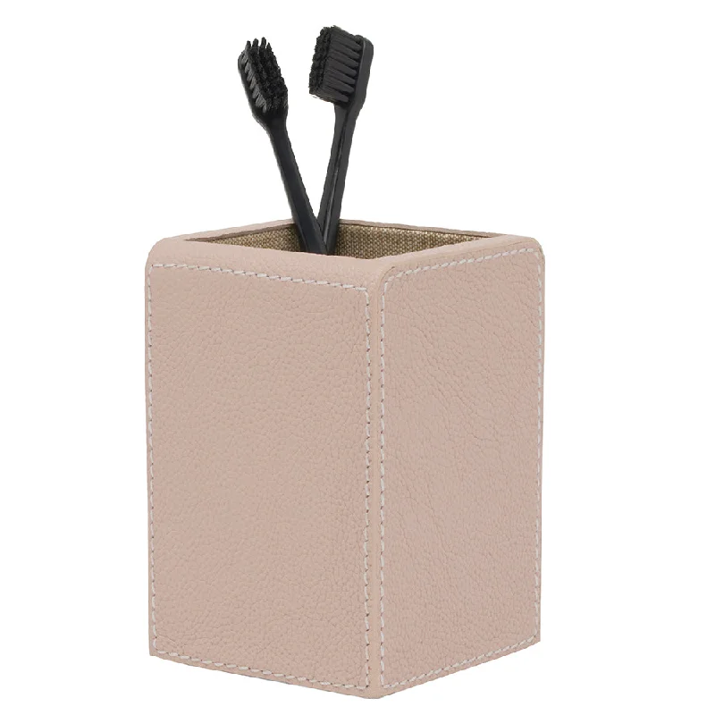 Victoria Full-Grain Leather Brush Holder (Dusty Rose)