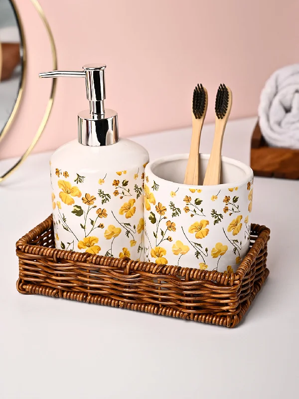 VON CASA 3Pcs Printed Ceramic Bathroom Set