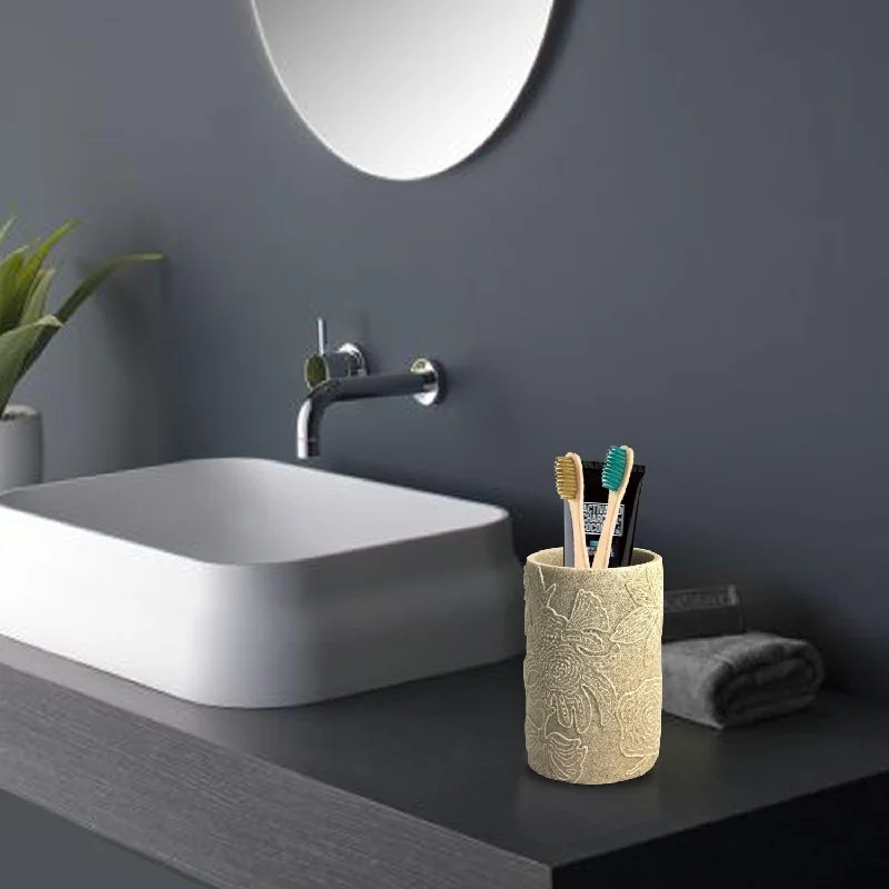 Market99 Embossed Leaf Design Tooth brush Holder