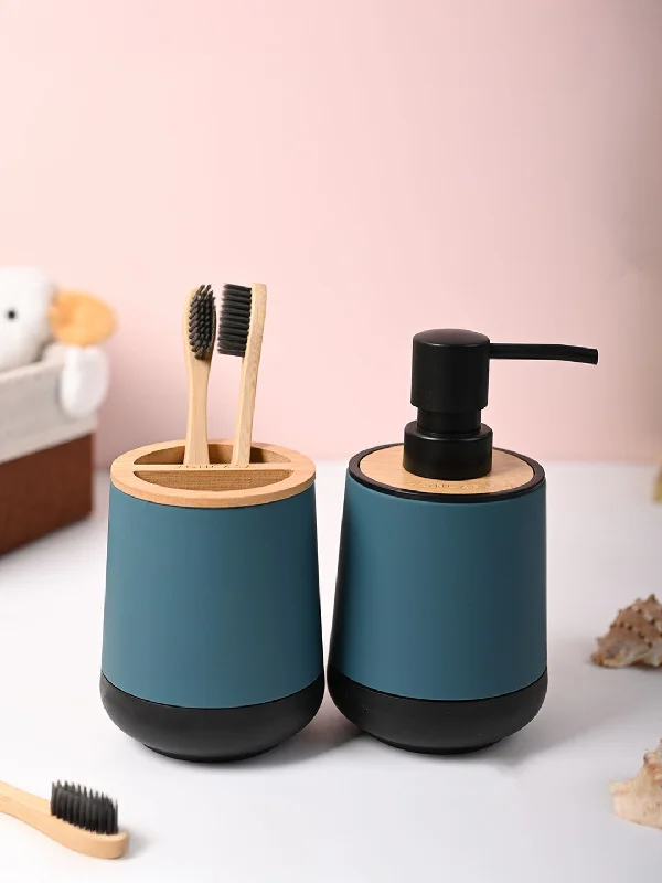 VON CASA Green Teal Bathroom Set of 2