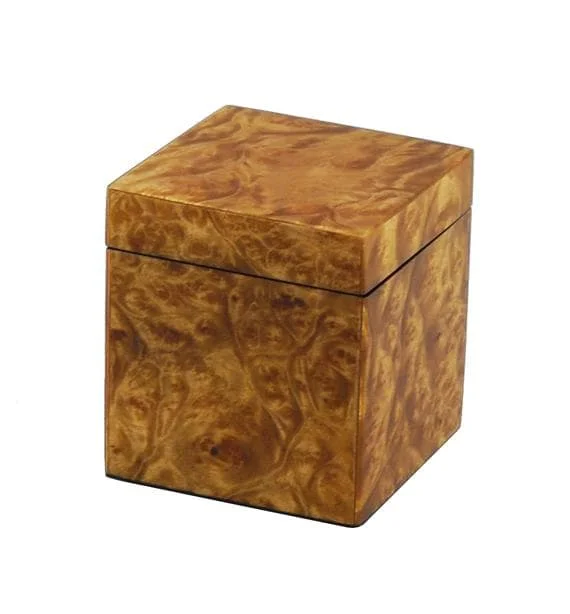 Walnut Burl Inlay Lacquer Canister