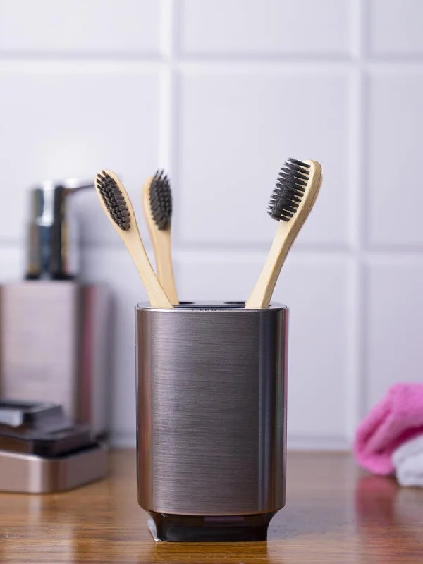 Stylish Tooth Brush Holder - Silver & Black