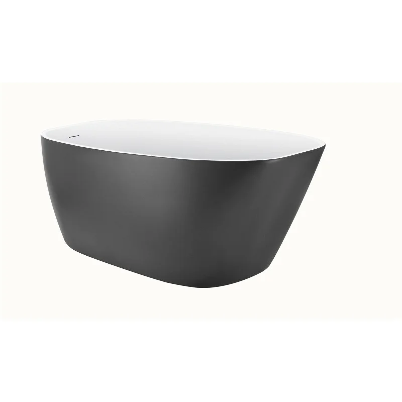 59" Acrylic Freestanding Bathtub，Contemporary Soaking Tub，gray outside