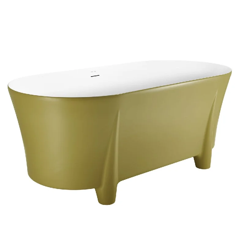 59" Acrylic Freestanding Bathtub Soaking Bathtub Four-legged Support