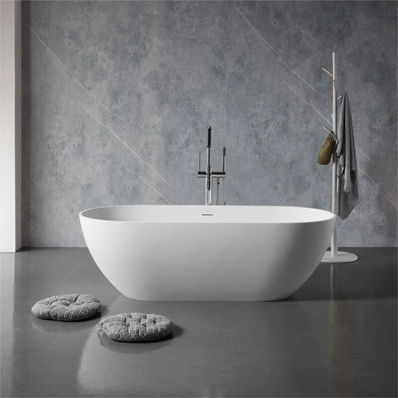 59"x 29.5"x 21.7" Solid Surface Freestanding Bathtub