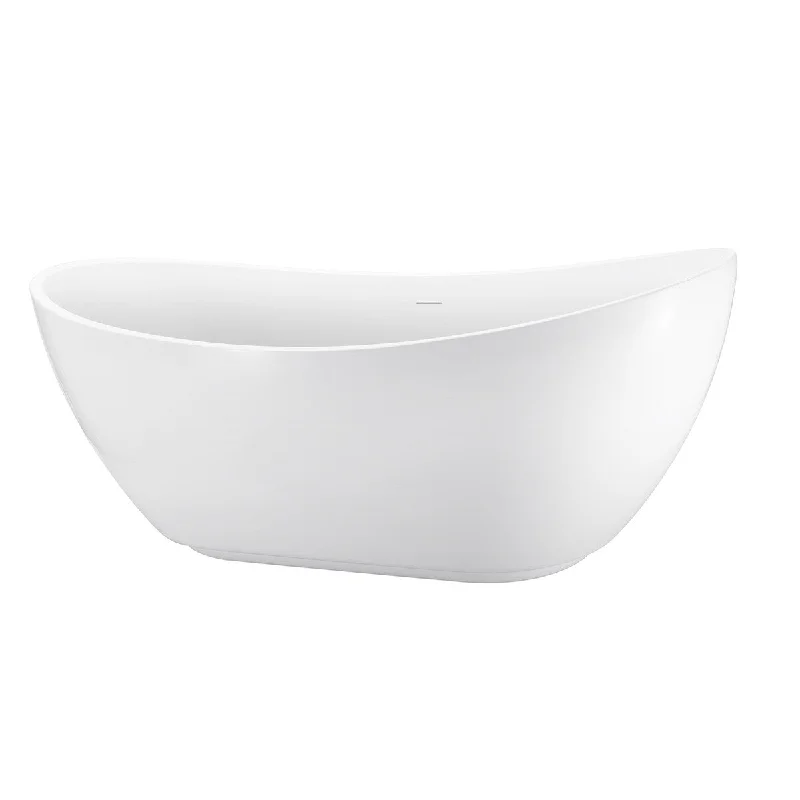 62, 67" 100% Acrylic Freestanding Bathtub, Modern Soaking Tub, Bathtub