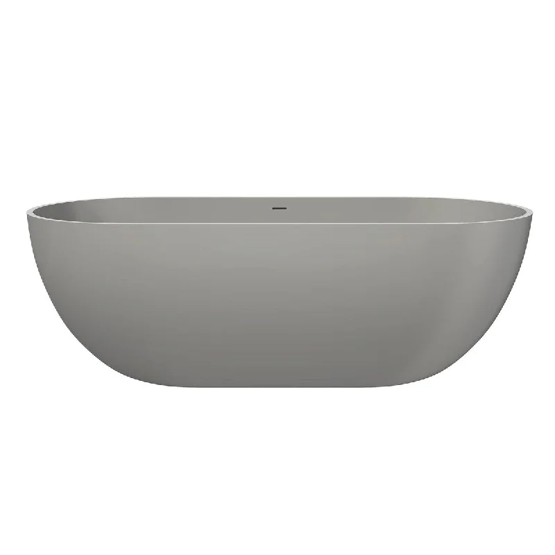 65 in. x 30 in. Solid Surface Freestanding Clawfoot Soaking Bathtub