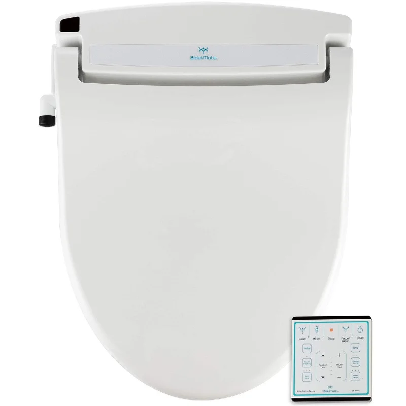 BidetMate 1000 Electric Bidet Smart Toilet Seat - Heated Water, Seat, and Dryer - Remote - Adjustable/Self-Cleaning - Elongated