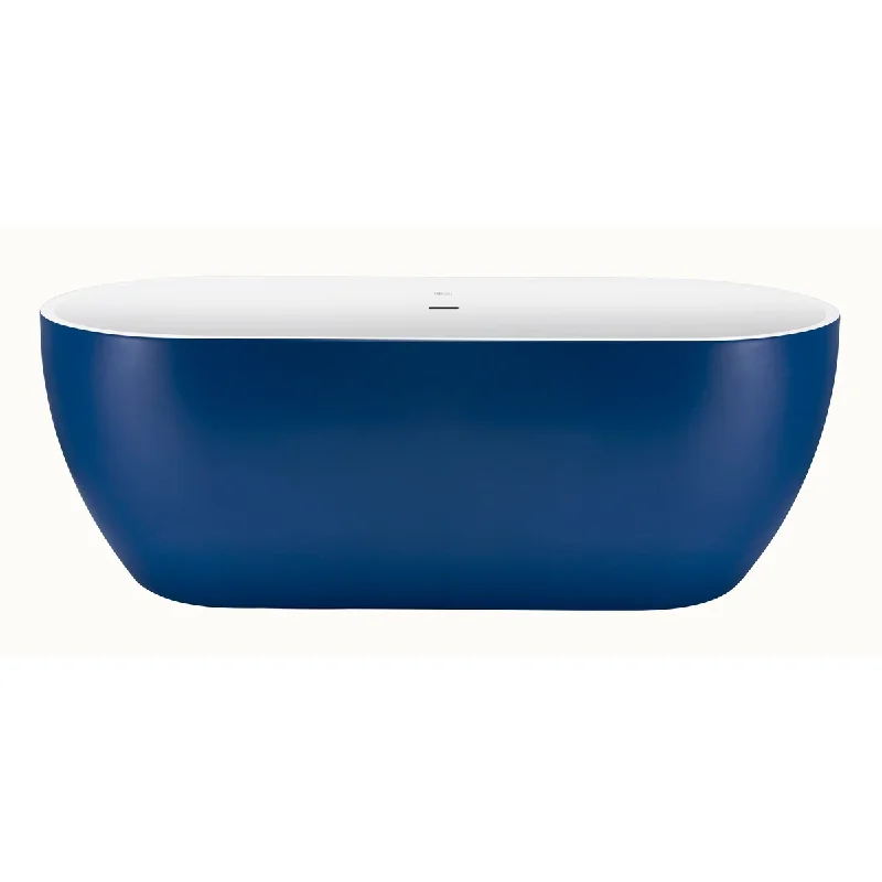 EPOWP 59" Acrylic Freestanding Bathtub Soaking Tub blue outside