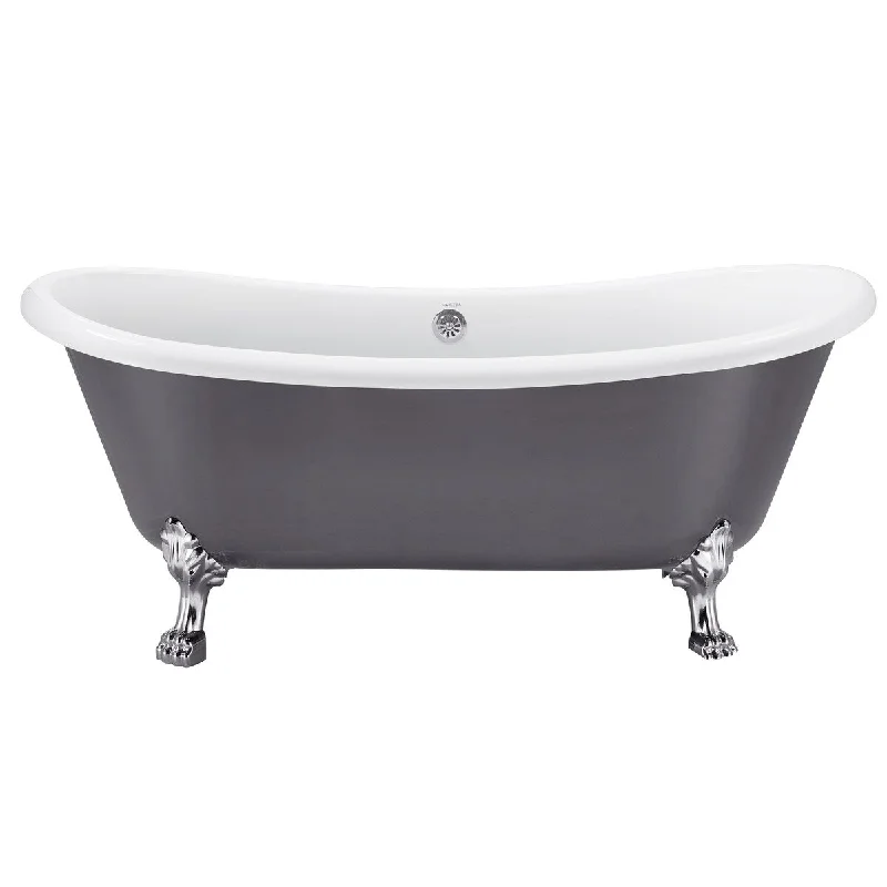 EPOWP 67" Acrylic Freestanding Bathtub，Contemporary Soaking Tub