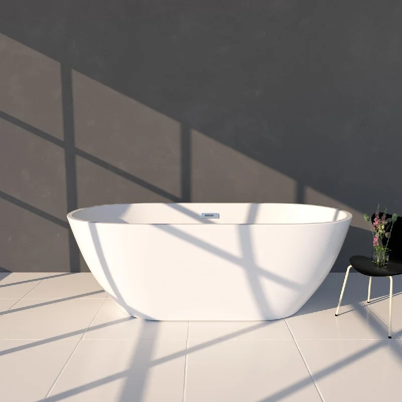 EPOWP Acrylic Freestanding Bathtub Oval Bathtub