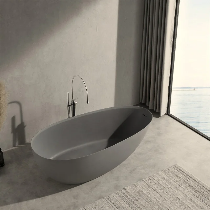 Freestanding Bathroom Soaking Artificial Stone Solid Surface Bathtub