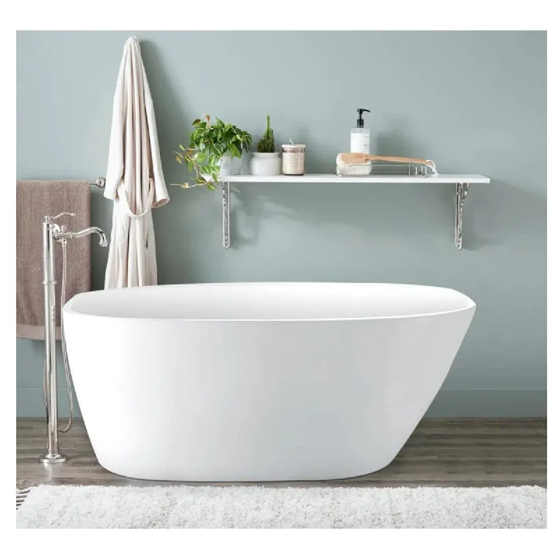 Minimalist 63 in. Acrylic Flatbottom Single Slipper Soaking Bathtub